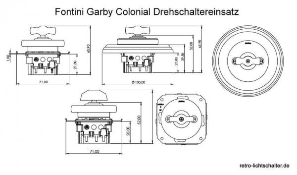 Garby Colonial 1fach Maßbild Schalter